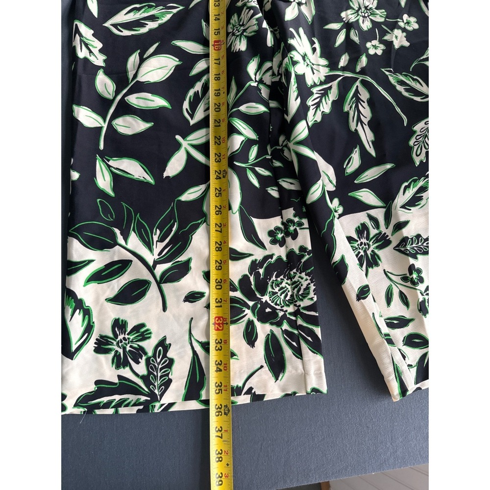 Eliane Rose Floral Wide Leg Belted Pants Black Green White Size Med NWT - Picture 4 of 5
